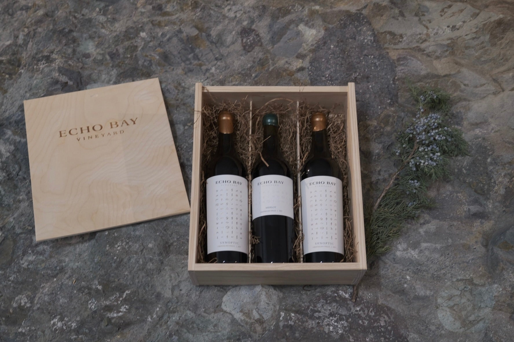 3 x Wines in Engraved Wooden Box