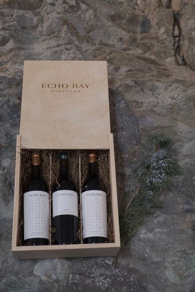 3 x Wines in Engraved Wooden Box